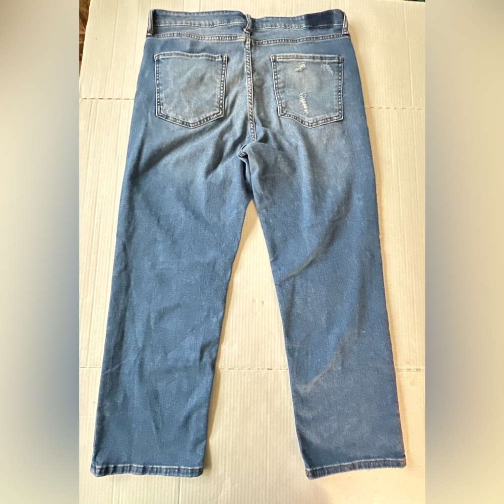 Kut From The Kloth Elizabeth Straight Crop Jeans Womens 14 Blue High Rise Fab Ab - Picture 2 of 9